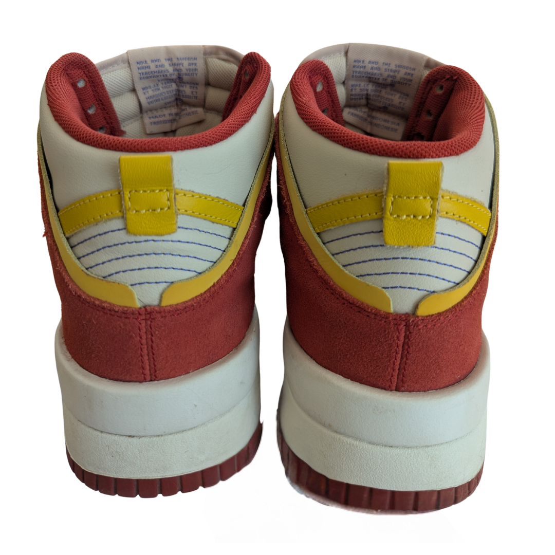 Nike Dunk High-Top Sneakers – Red & White – Vintage Style – Men’s Size 9.5 US